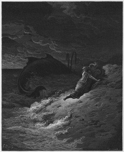 Giona gettato fuori dalla balena da Gustave Dore